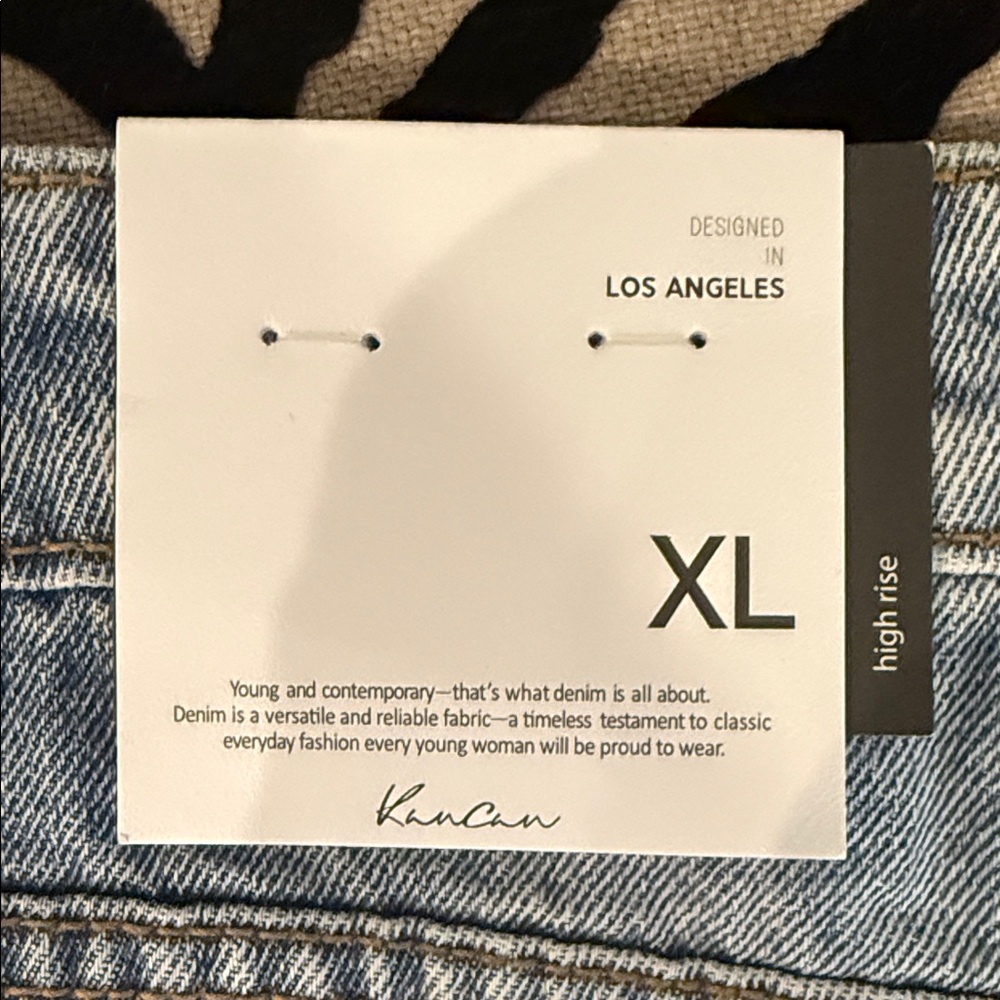 KanCan Light Blue Distressed Jean Shorts - Picture 4 of 6